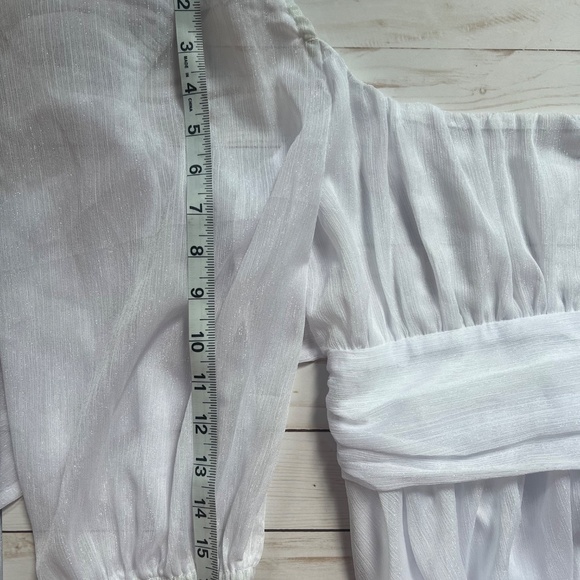 Lucy in the Sky White Women's NEIA Ruffle Chiffon White Dress Size M - Picture 12 of 13